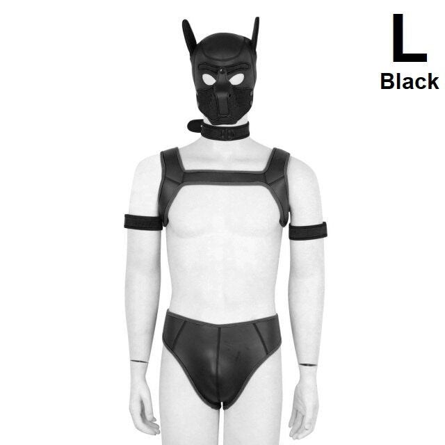 Complete Puppy Play body set costume 2 sizes and 6 colour choices - Shhh...