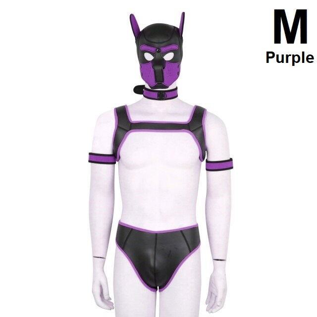 Complete Puppy Play body set costume 2 sizes and 6 colour choices - Shhh...