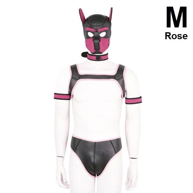 Complete Puppy Play body set costume 2 sizes and 6 colour choices - Shhh...