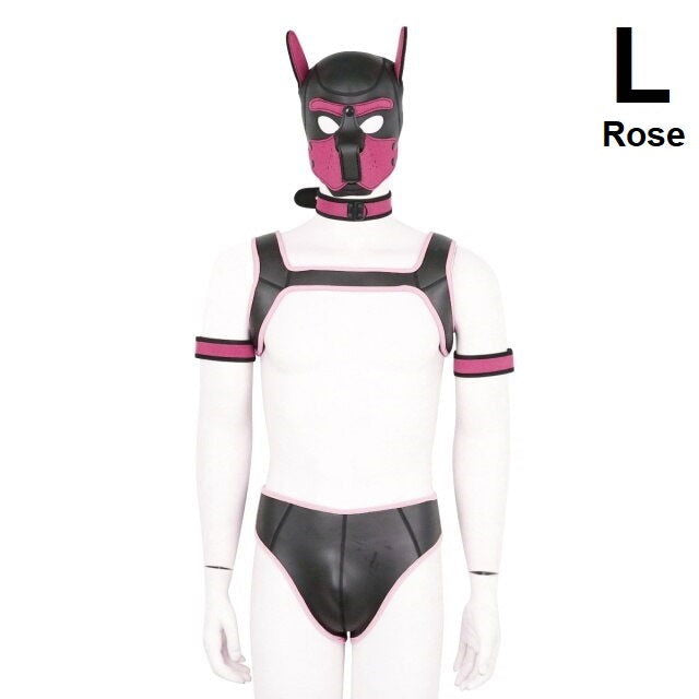Complete Puppy Play body set costume 2 sizes and 6 colour choices - Shhh...