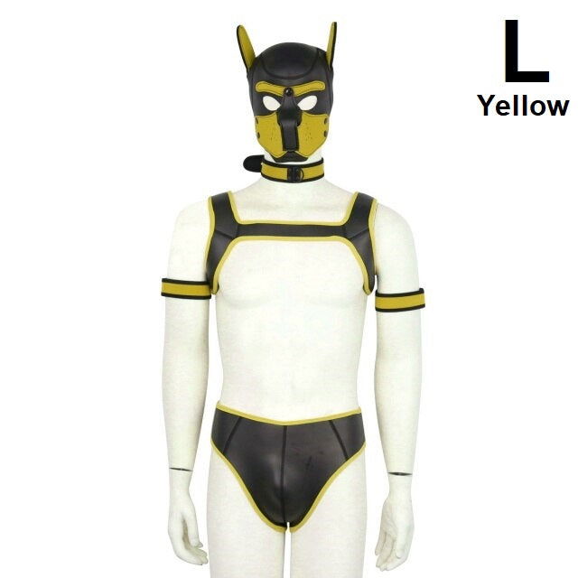 Complete Puppy Play body set costume 2 sizes and 6 colour choices - Shhh...