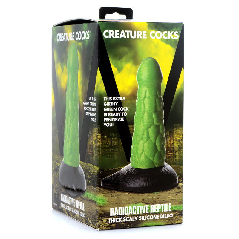 Creature Cocks Radioactive Reptile Thick Scaly Silicone Dildo - 19 cm - Shhh...