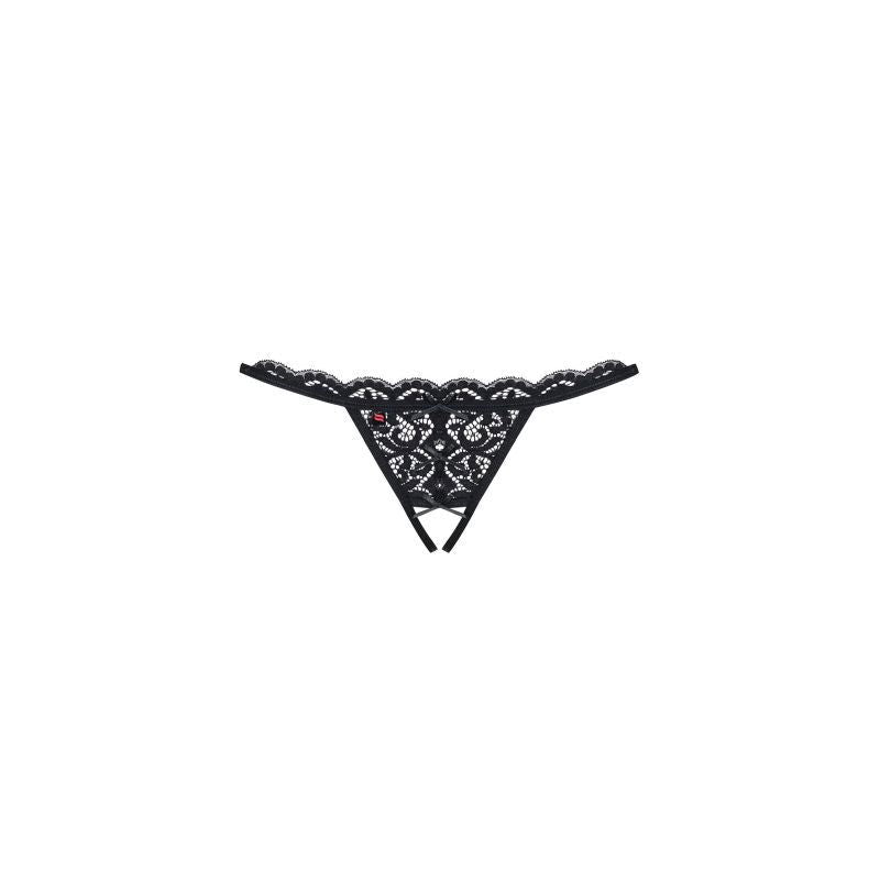 Crotchless Lace Thong 831 Black - 2 sizes - Shhh...