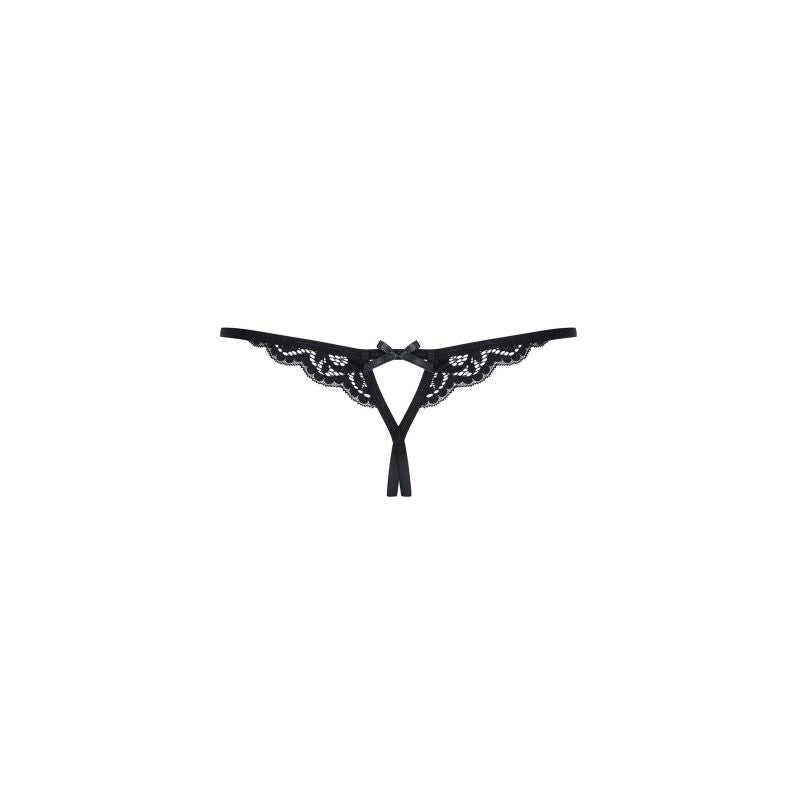 Crotchless Lace Thong 831 Black - 2 sizes - Shhh...