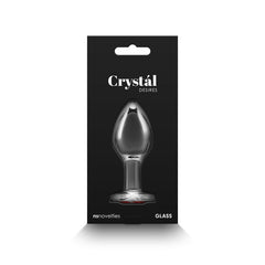 Crystal Desires Glass Butt Plug with Rose Heart Gem - Medium - Shhh...