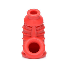 Dark Chamber Silicone Chastity Cage Red - Shhh...