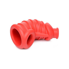 Dark Chamber Silicone Chastity Cage Red - Shhh...