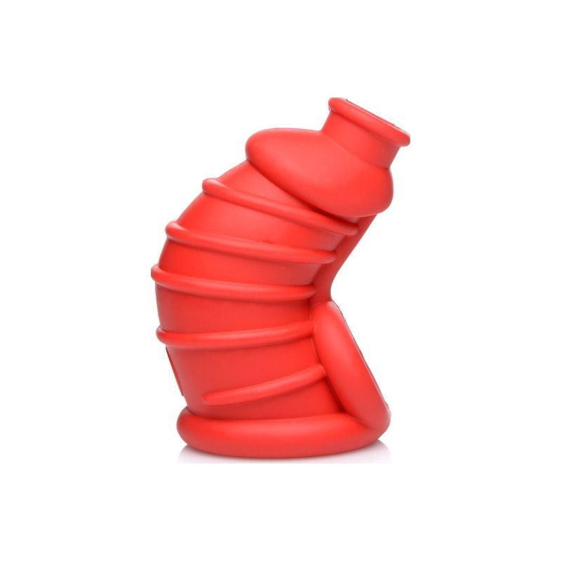 Dark Chamber Silicone Chastity Cage Red - Shhh...