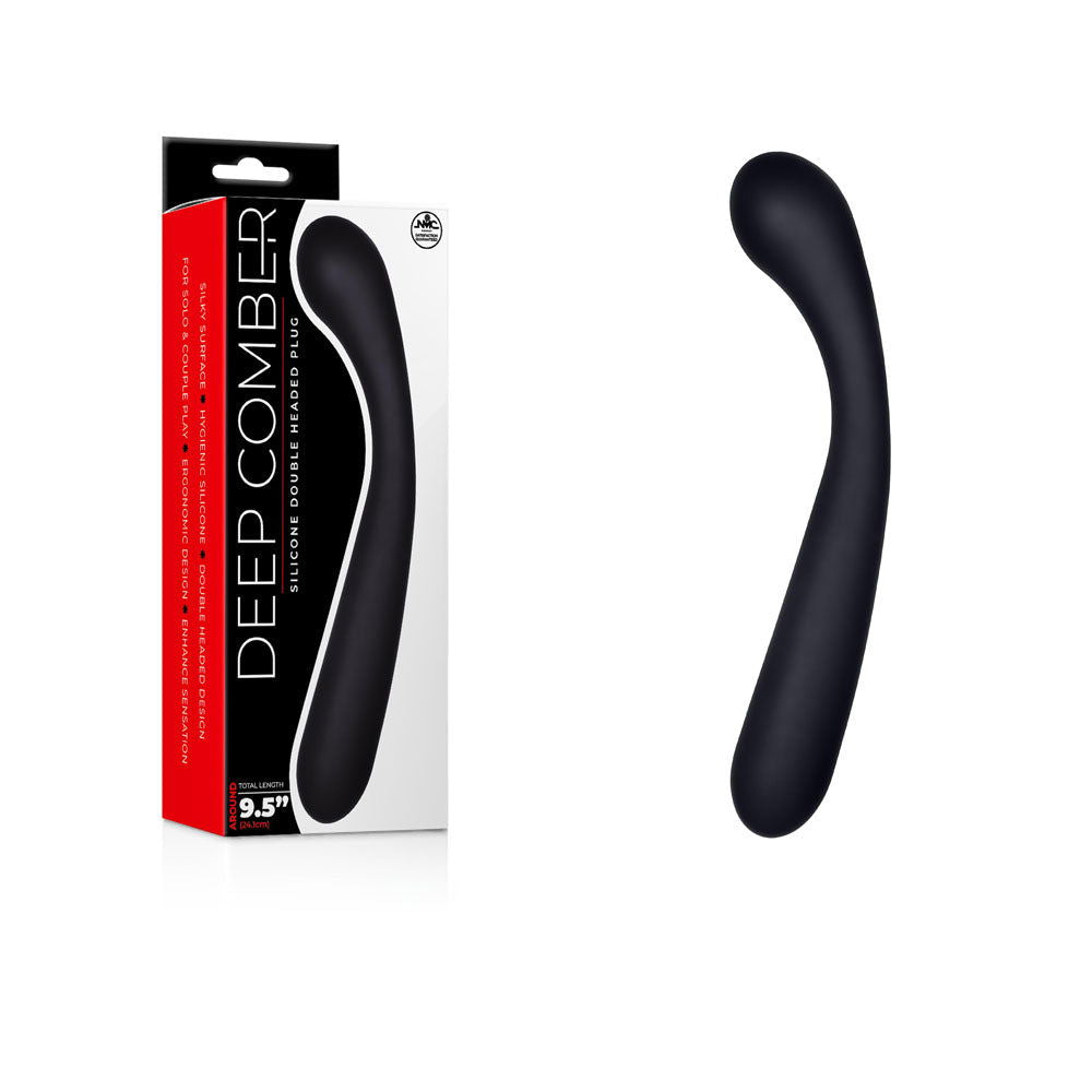 Deep Comber 24cm Curved Double Ended Dildo - Black - Shhh...