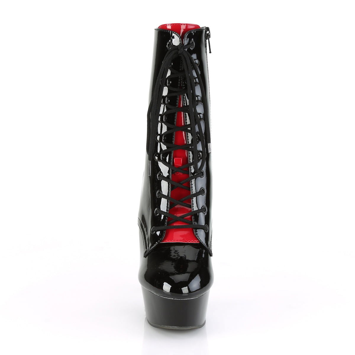 Delight 1020 FH platform Ankle boot with 6 inch heel - Red Black Patent - Shhh...