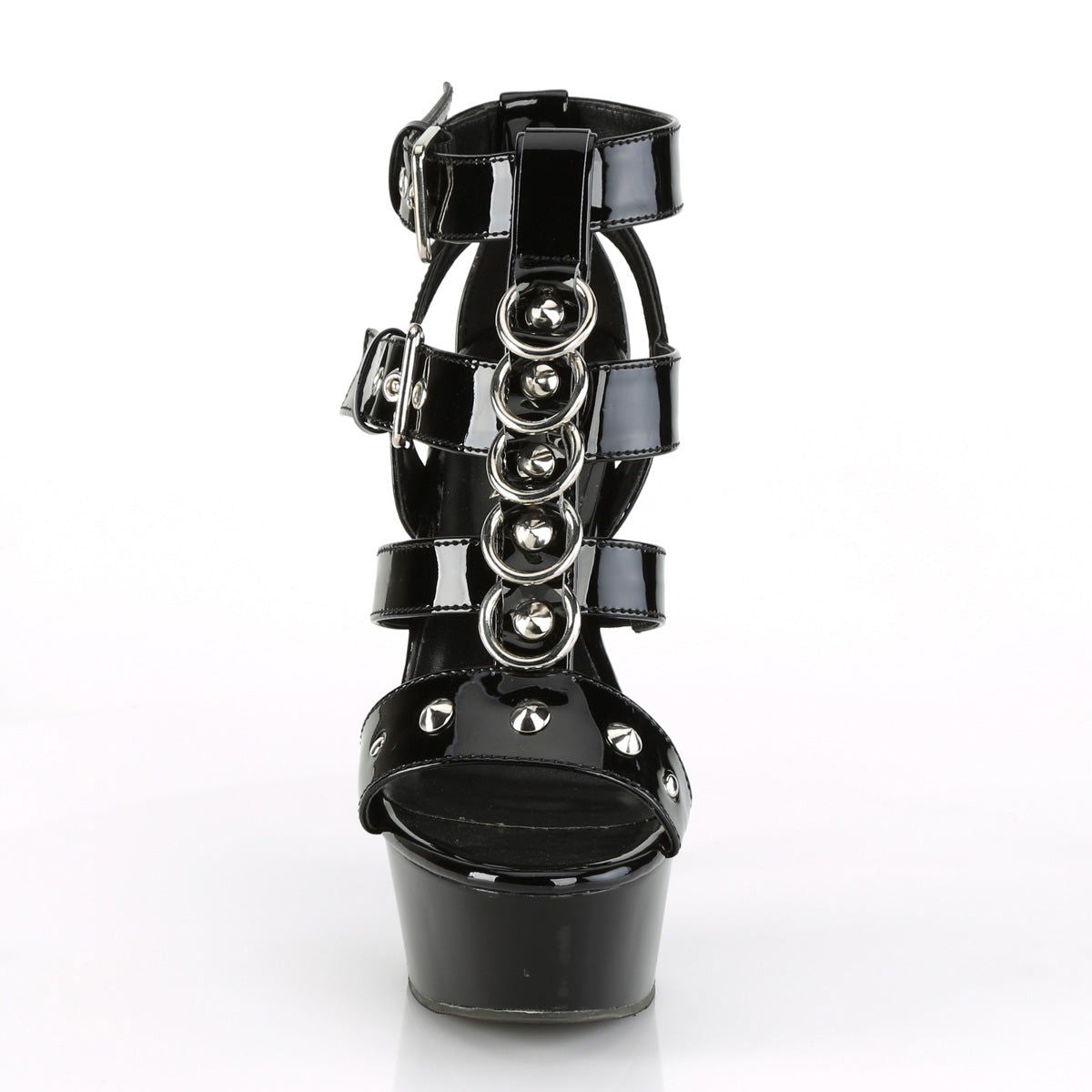 Delight 658 Platform Sandal with 6 inch heel - Black patent - Shhh...