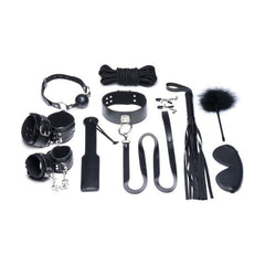 Deluxe 10 Piece Bondage Set Black - Shhh...