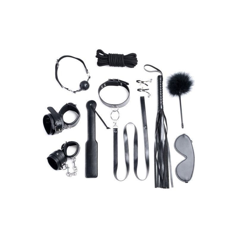 Deluxe 10 Piece Bondage Set Black - Shhh...