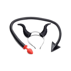 Devil Tail Anal Plug & Horn Set Black - Shhh...