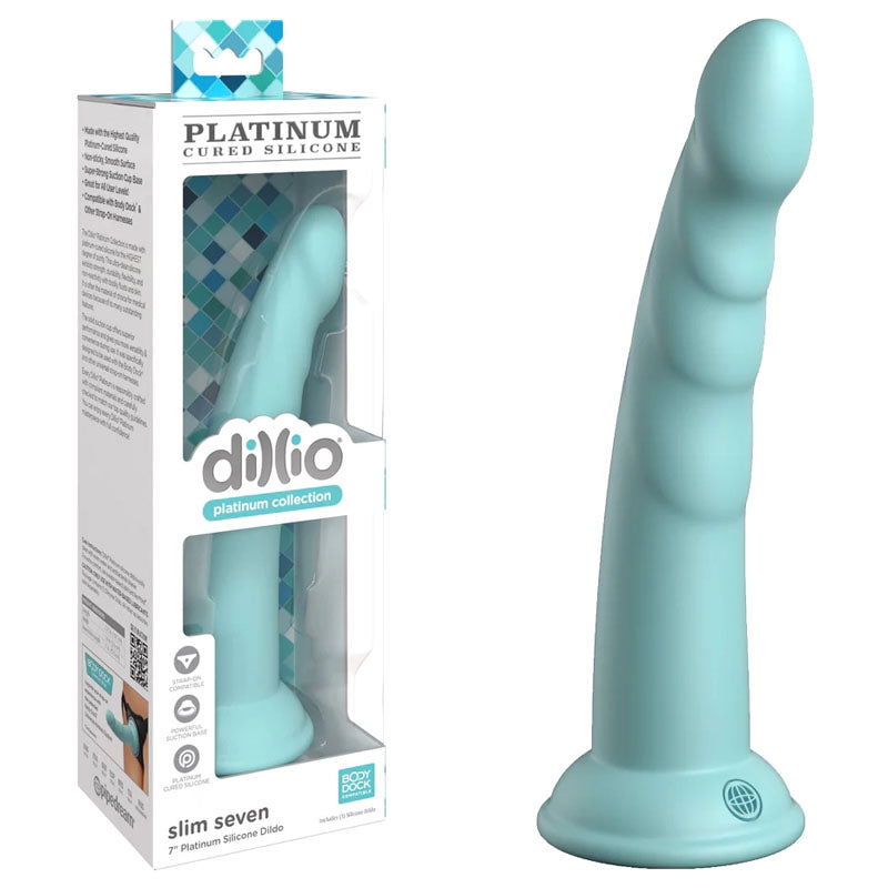 Dillio Platinum Slim Seven - Teal - Teal 17.8 cm (7'') Dong - Shhh...