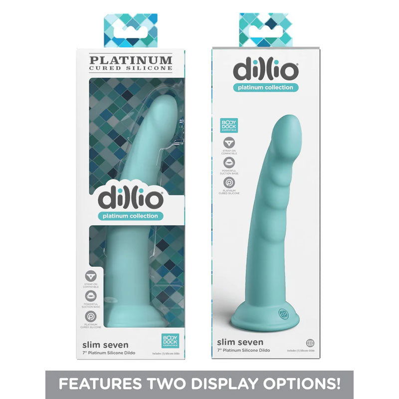 Dillio Platinum Slim Seven - Teal - Teal 17.8 cm (7'') Dong - Shhh...