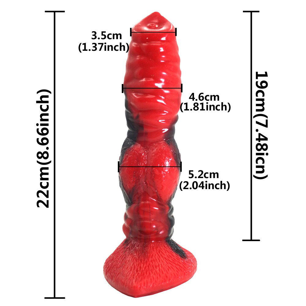 Dog Cock Dildo 22cm with suction cup base - 3 colour choices - Shhh...