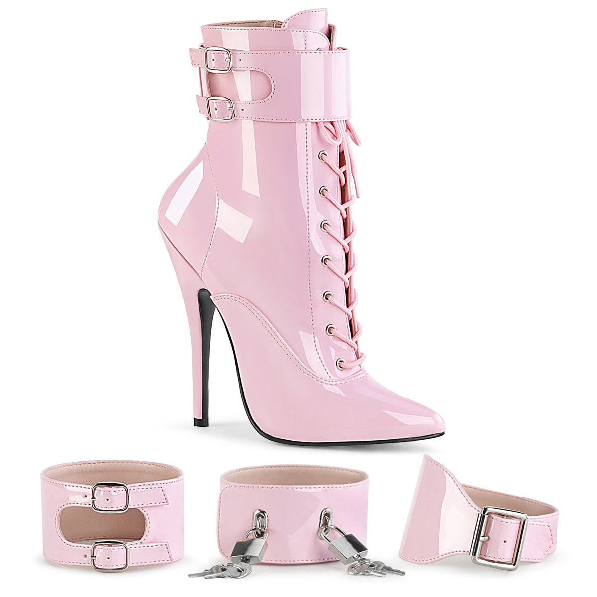 Domina 1023 Ankle boot with 6 inch heel - Baby Pink - Shhh...