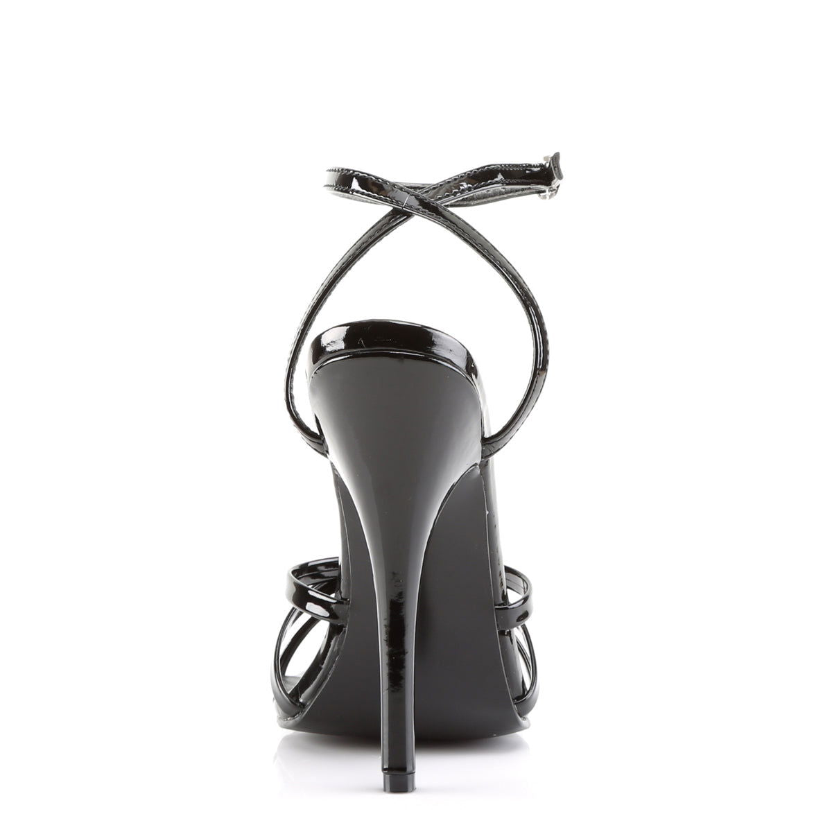 Domina 108 Sandal with 6 inch heel - Black Patent - Shhh...