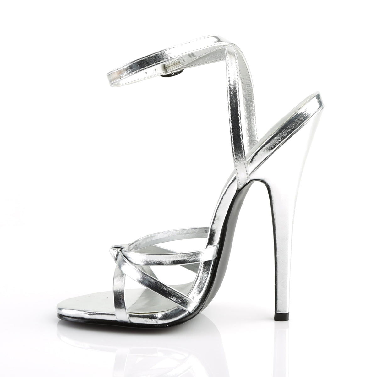 Domina 108 Sandal with 6 inch heel - Silver Metallic - Shhh...