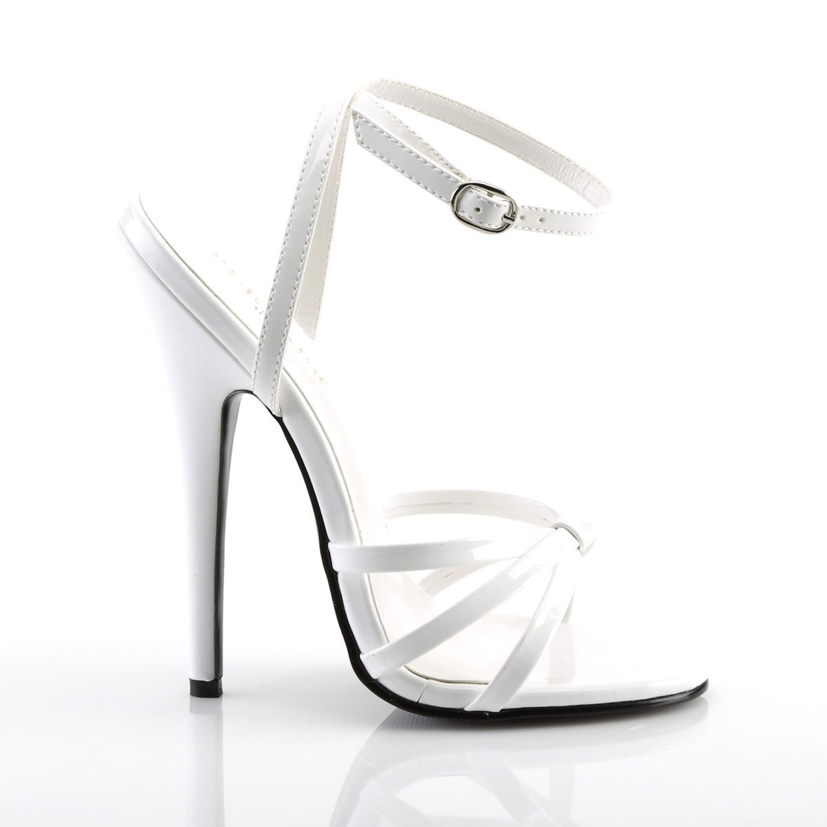 Domina 108 Sandal with 6 inch heel - White Patent - Shhh...