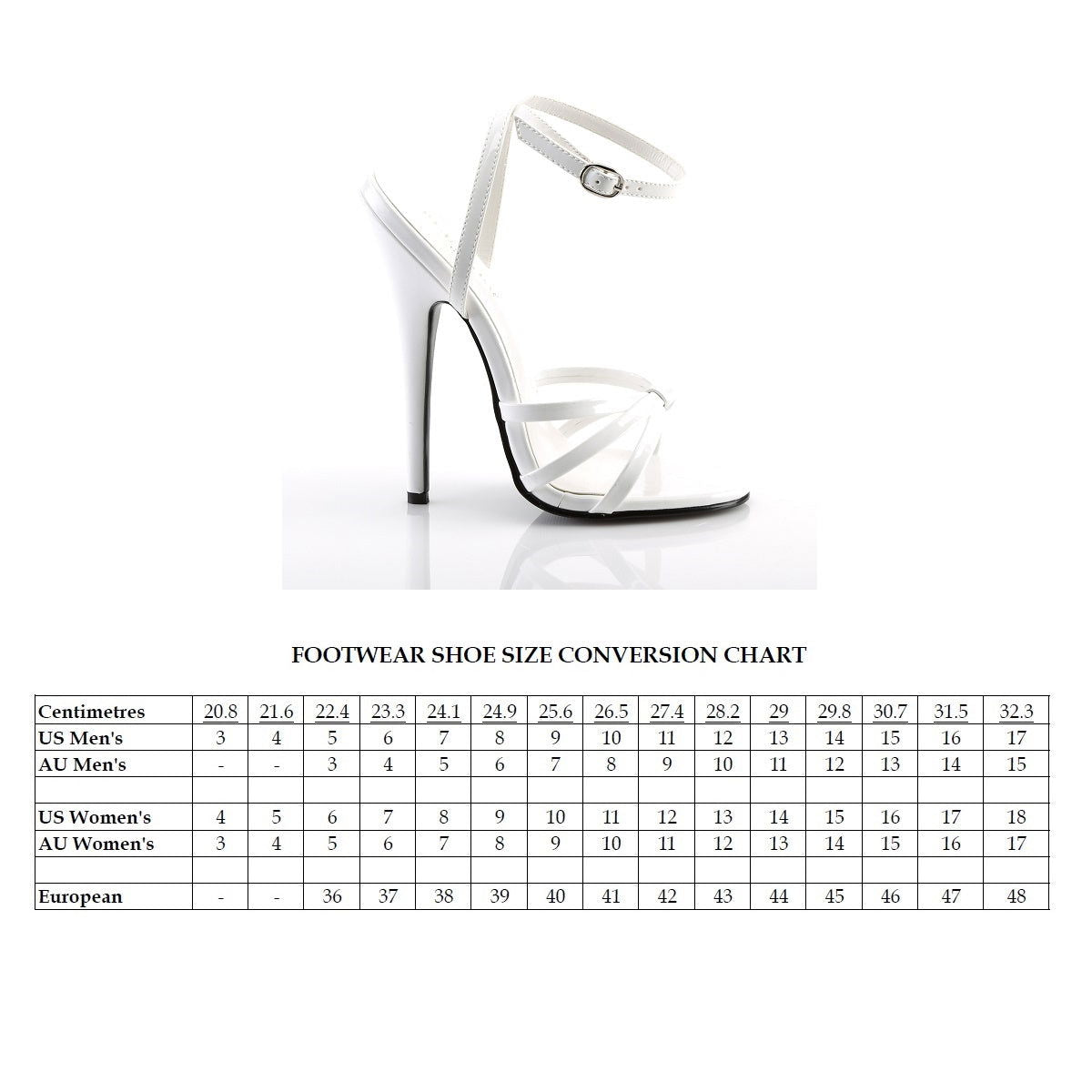Domina 108 Sandal with 6 inch heel - White Patent - Shhh...