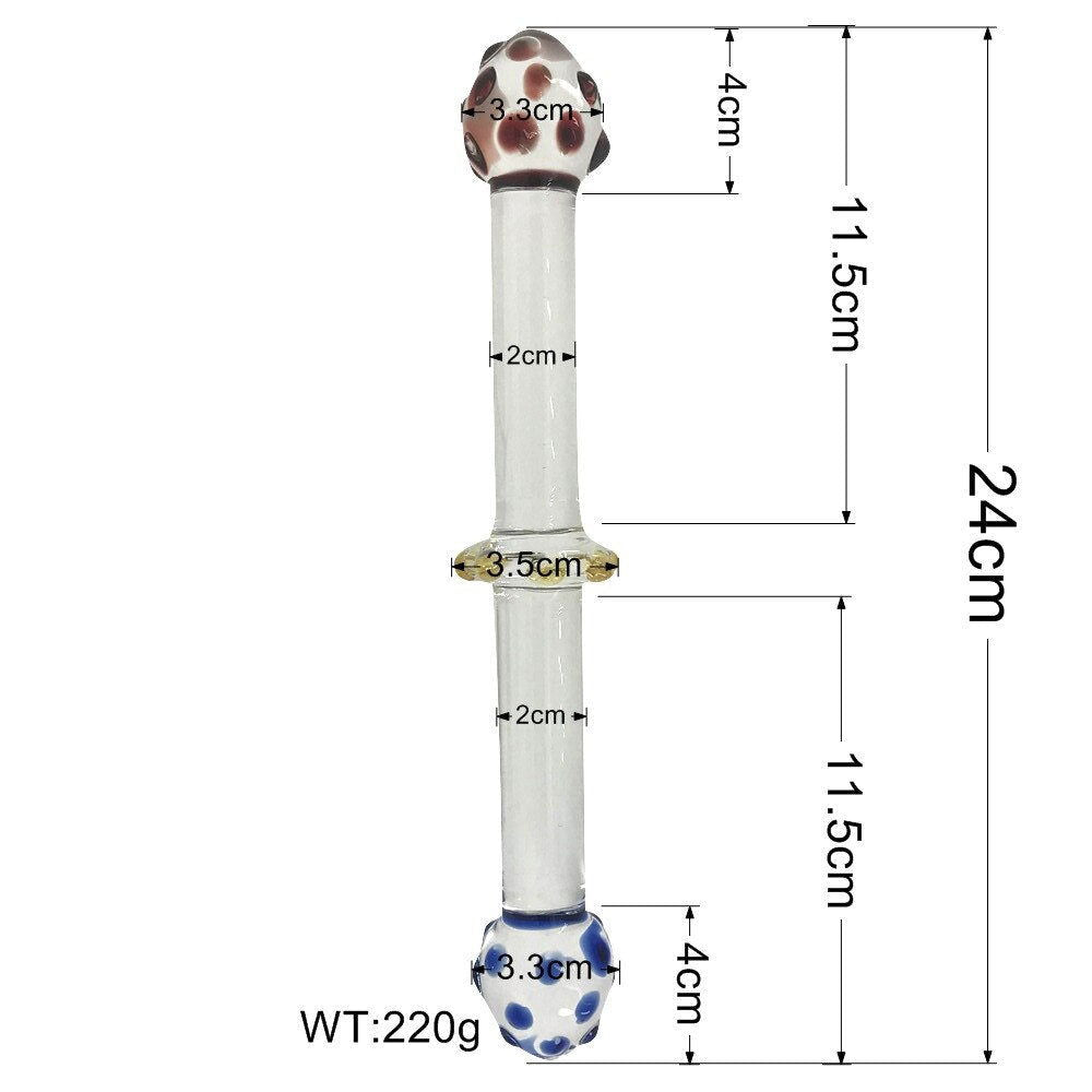Double ended glass dildo 24cm - Shhh...