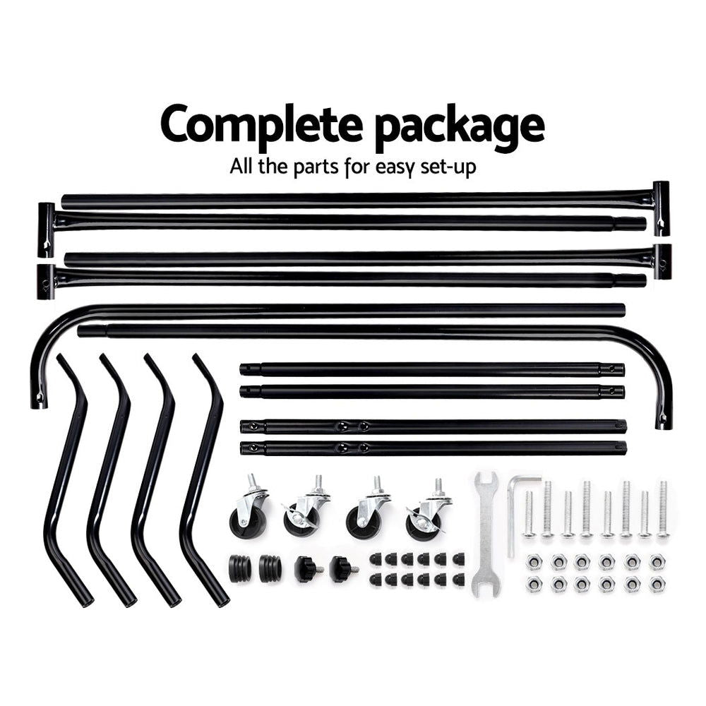 Double rail BDSM equipment hang racks x 2 - Black - Shhh...