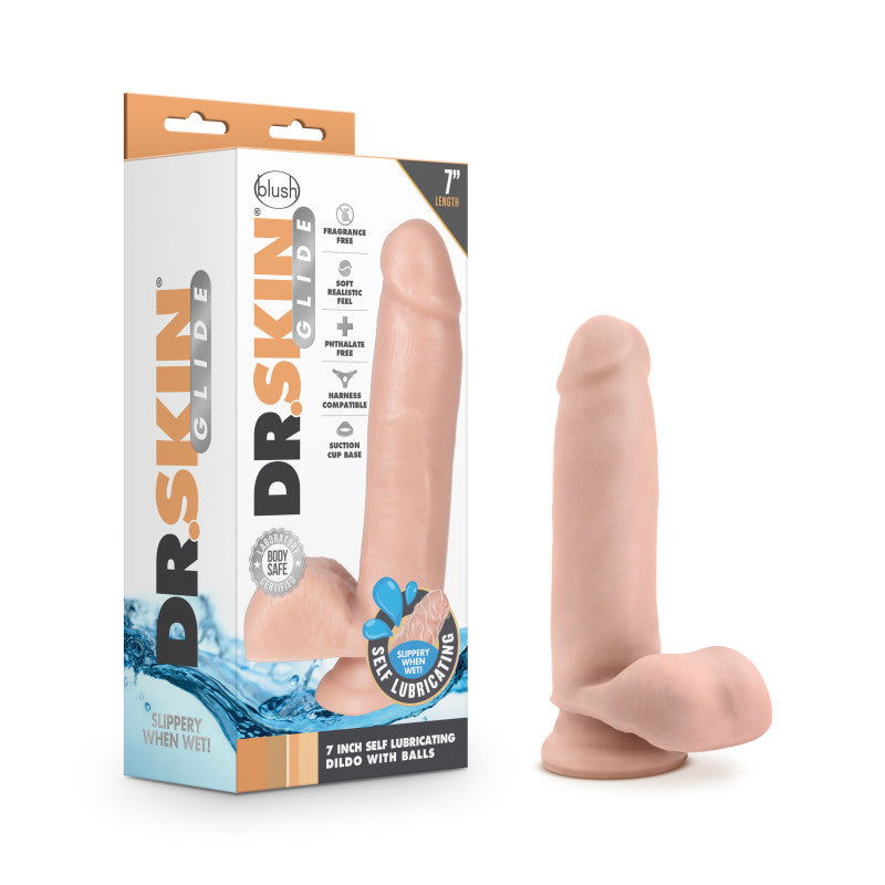 Dr. Skin Glide 7 Inch Self Lubricating Dildo -  17.8 cm Dong - Shhh...
