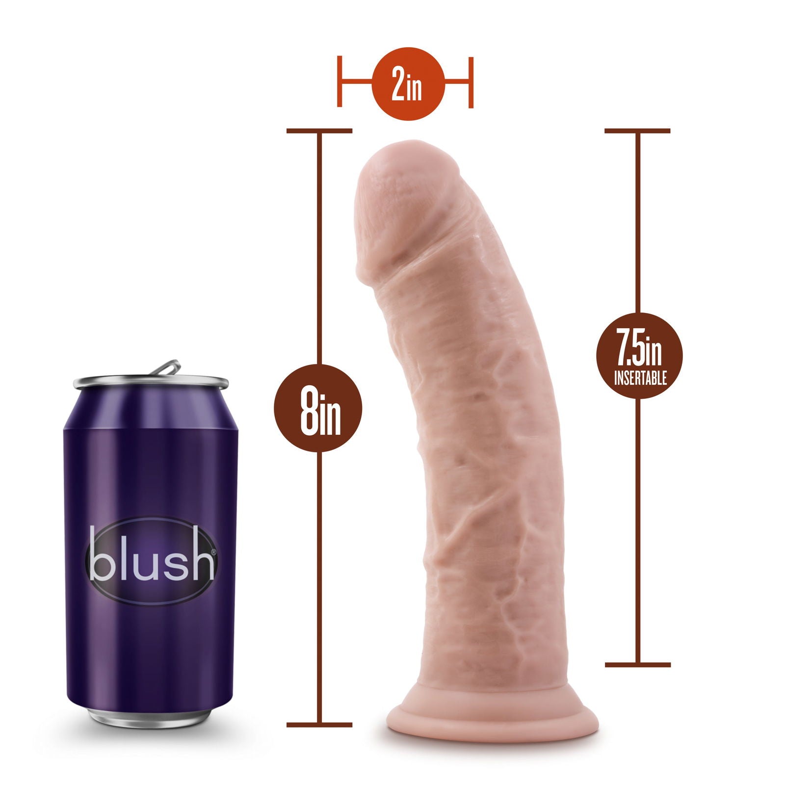 Dr Skin 8in Cock With Suction Cup Vanilla - Shhh...