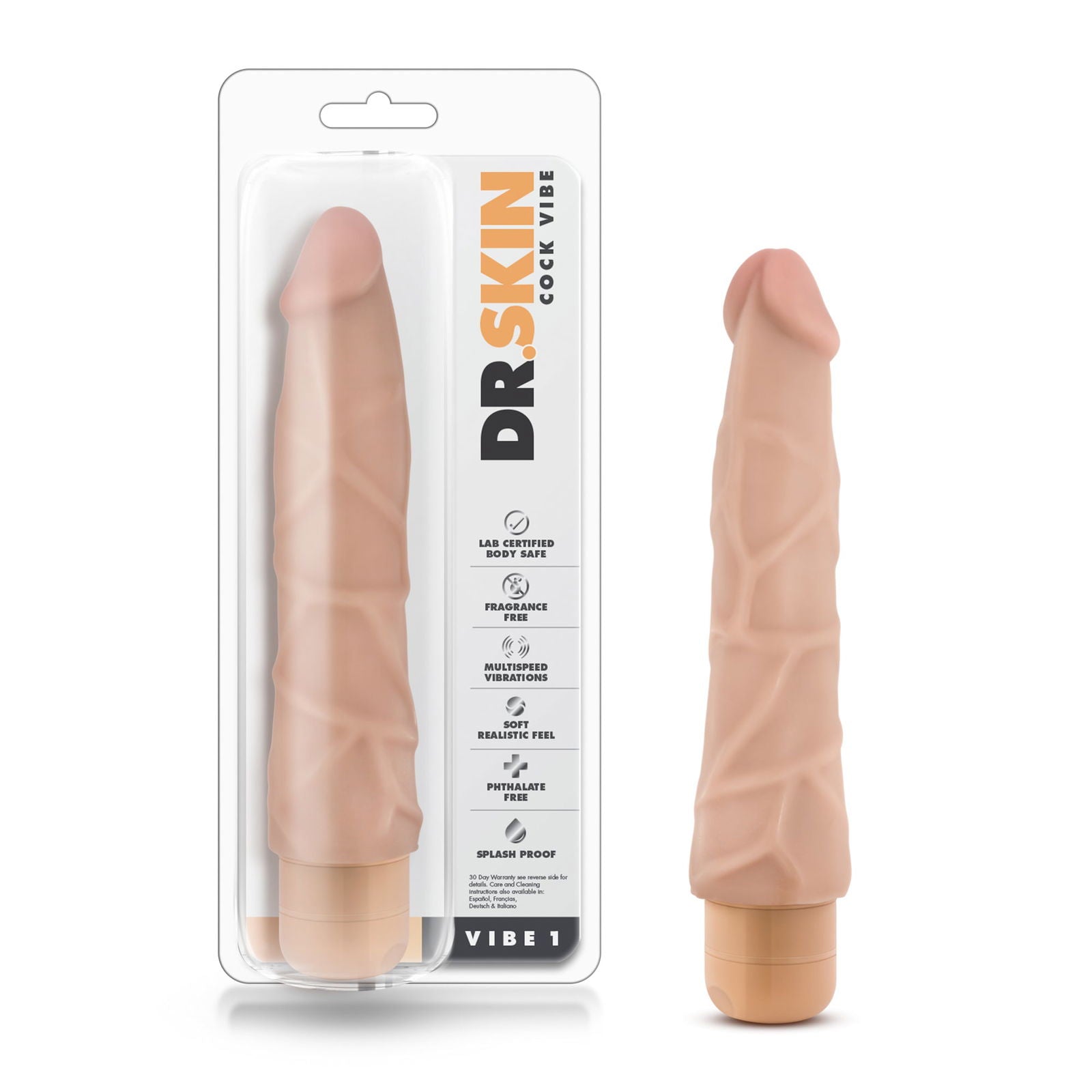 Dr Skin Cock Vibe 1 9in Vibrating Cock Beige - Shhh...