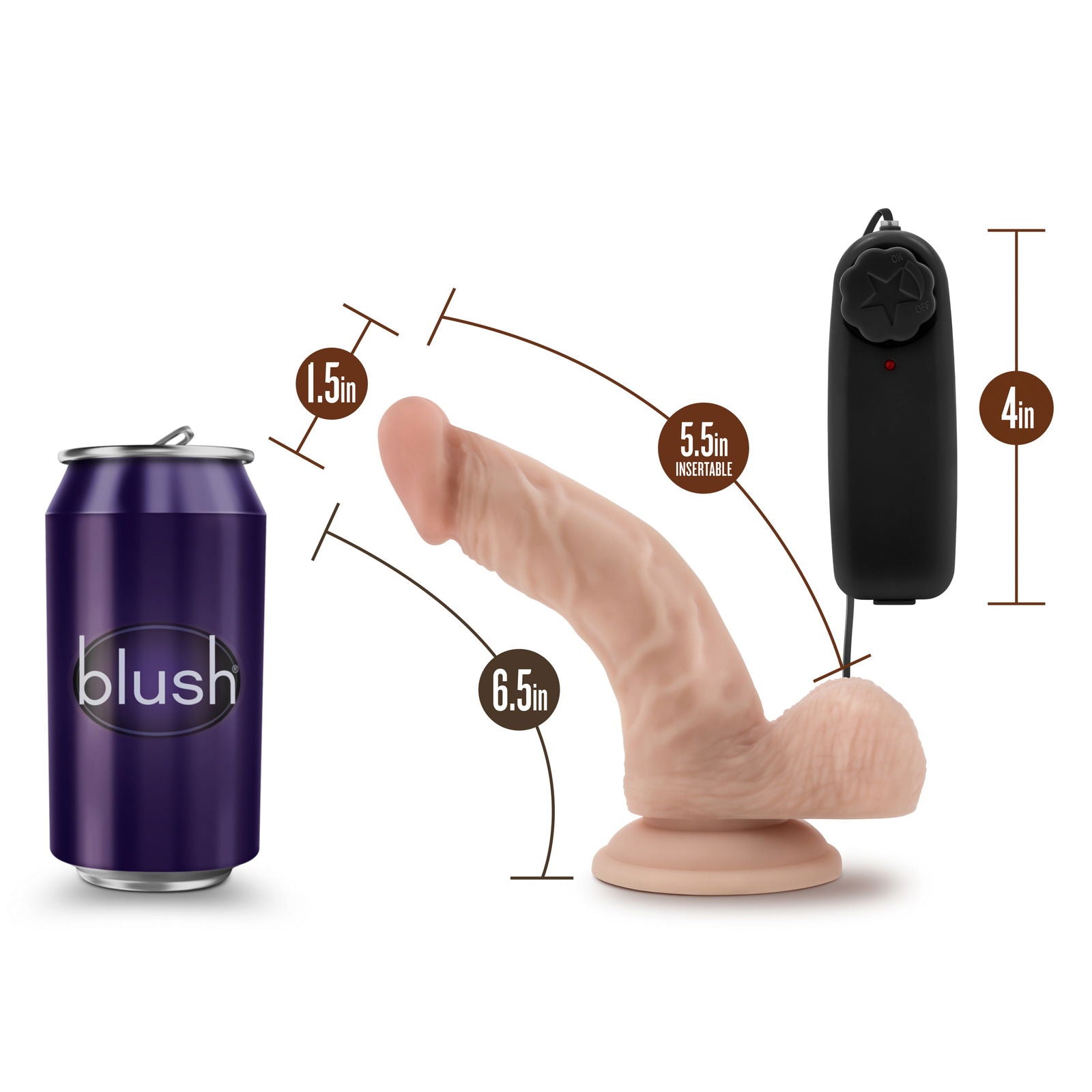 Dr Skin Dr Ken 6.5in Vibrating Cock with Suction Cup Vanilla - Shhh...