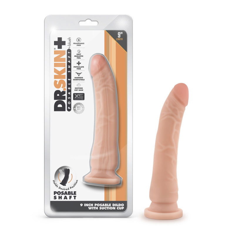 Dr Skin Plus 9'' 22.9 cm Poseable Dong - Flesh - Shhh...