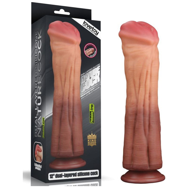 Dual layered Platinum Silicone Cock 12in - Shhh...