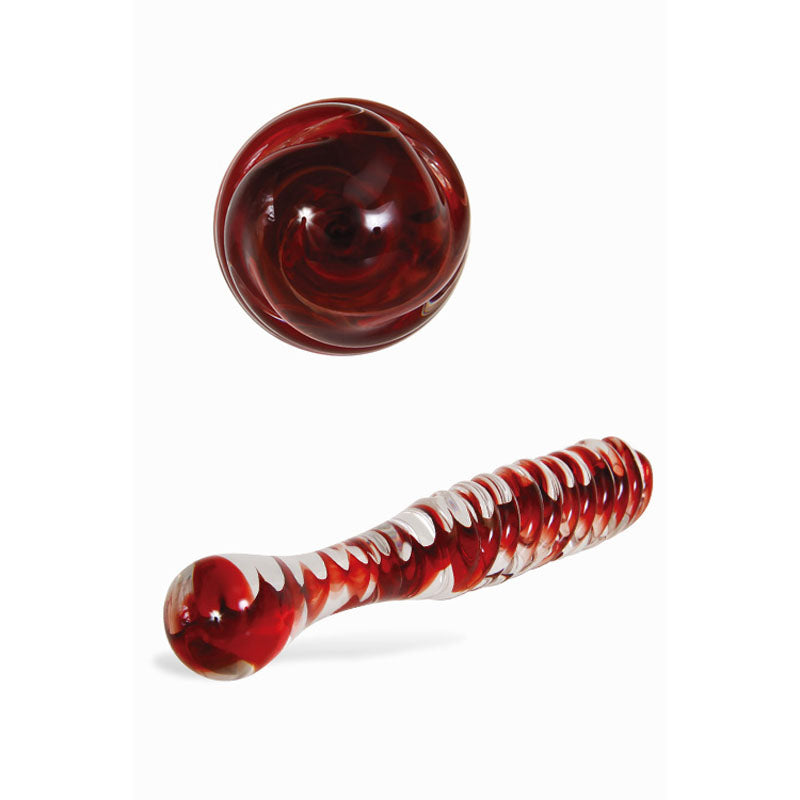 Adam & Eve Sweetheart Swirl Glass Dildo - Clear