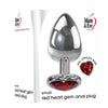 Adam & Eve Red Heart Gem Metal Anal Plug - Small
