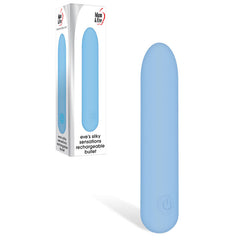 Adam & Eve Eve's Silky Sensations 9.4 cm Rechargeable Bullet - Blue