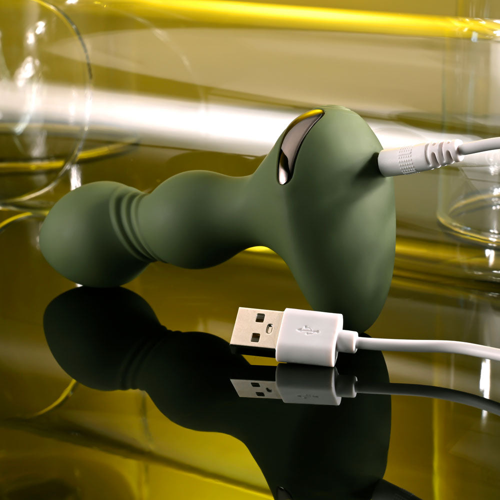 Evolved LIEUTENANT 12.2 cm USBR Vibrating Butt Plug - Green