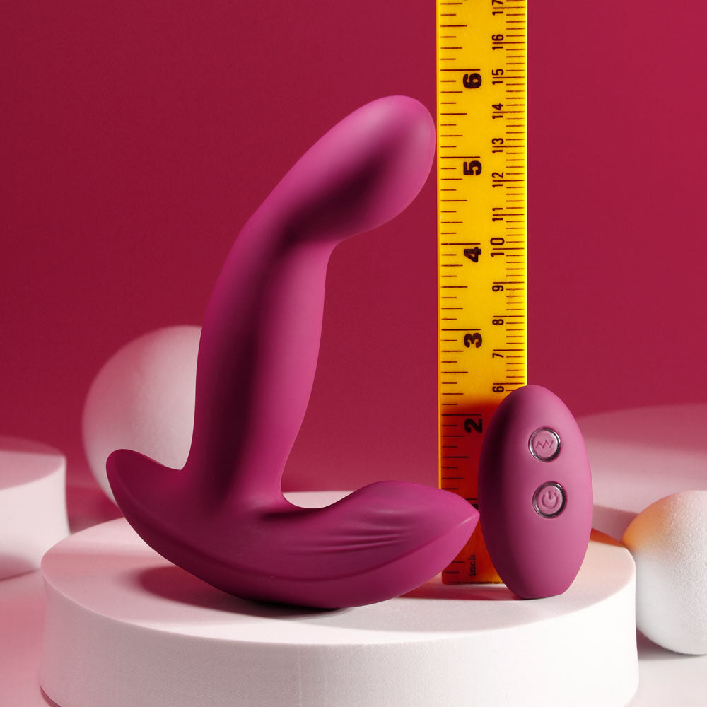 Evolved COME ON OVER - Burgundy  15.9 cm USB Rechargeable Vibrator with Wireless Remote