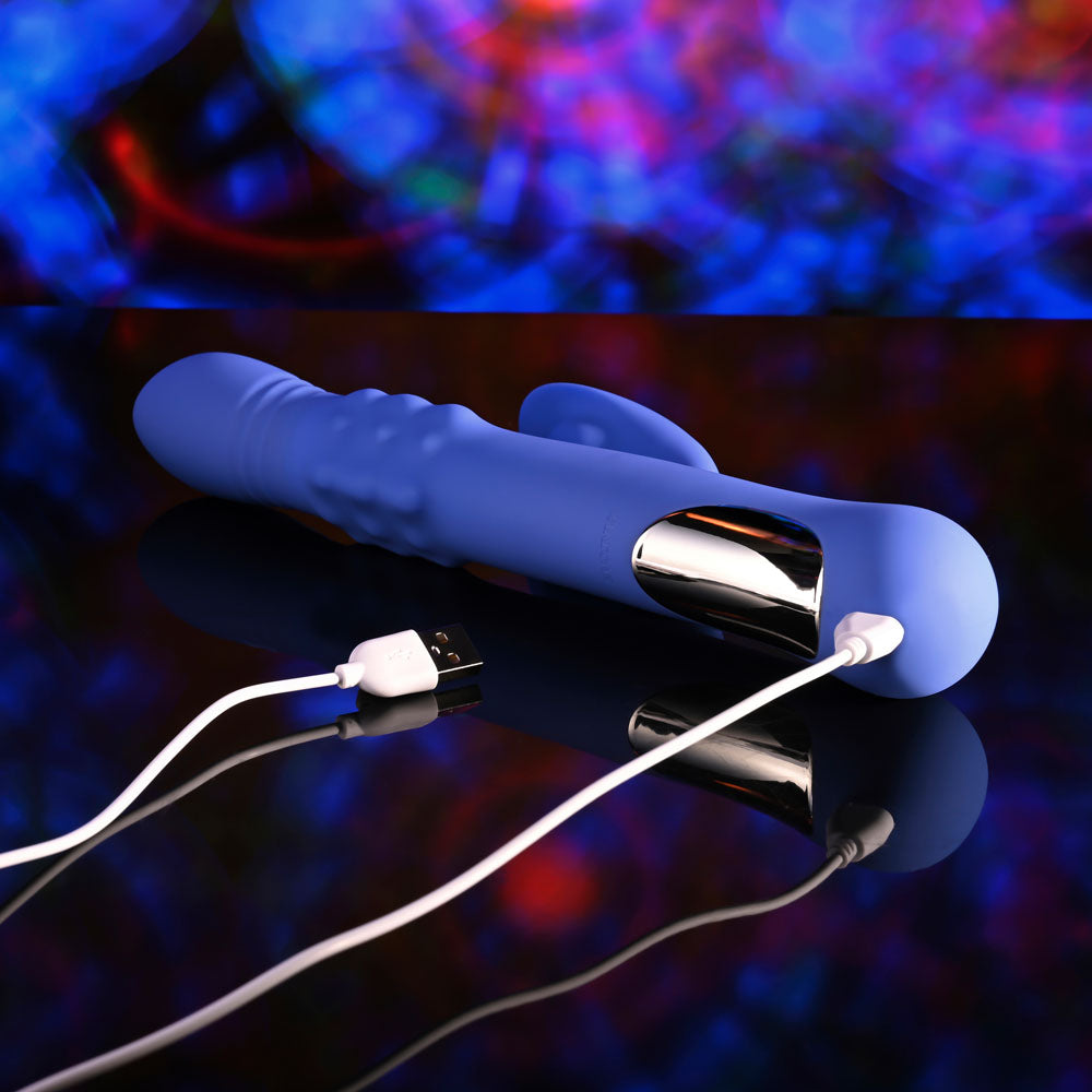 Evolved POP GOES THE O -  24.7 cm USB Rechargeable Thrusting & Bulging Rabbit Vibrator