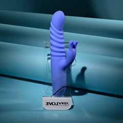 Evolved KNOCK KNOCK - Purple 22.9 cm USB Rechargeable Rabbit Vibrator with Flicking Head