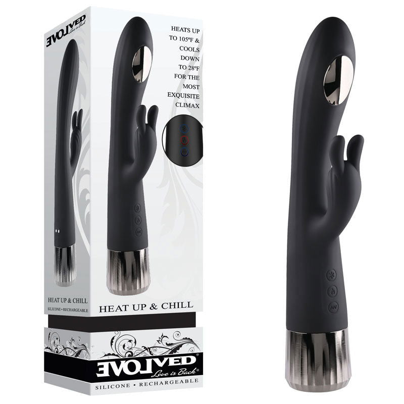 Evolved Heat Up & Chill - 24.1 cm USB Rechargeable Heating & Cooling Rabbit Vibrator - Shhh...