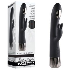 Evolved Heat Up & Chill - 24.1 cm USB Rechargeable Heating & Cooling Rabbit Vibrator - Shhh...