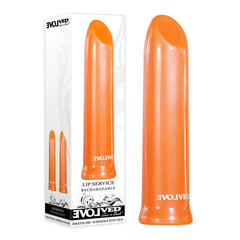 Evolved Lip Service - Orange 10 cm USB Rechargeable Lipstick Vibrator - Shhh...