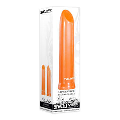 Evolved Lip Service - Orange 10 cm USB Rechargeable Lipstick Vibrator - Shhh...