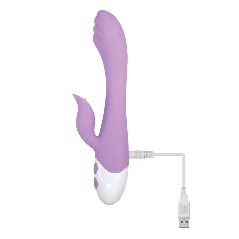 Evolved PLEASING PETAL - Lilac 19.7 cm USB Rechargeable Rabbit Vibrator - Shhh...