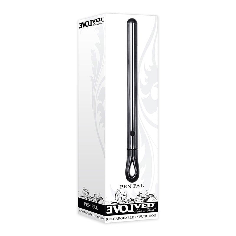 Evolved Pen Pal - Metallic 11.3 cm USB Rechargeable Vibrator - Shhh...