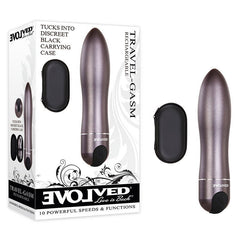 Evolved Travel-Gasm - Gray 9 cm USB Rechargeable Bullet with Travel Case - Shhh...