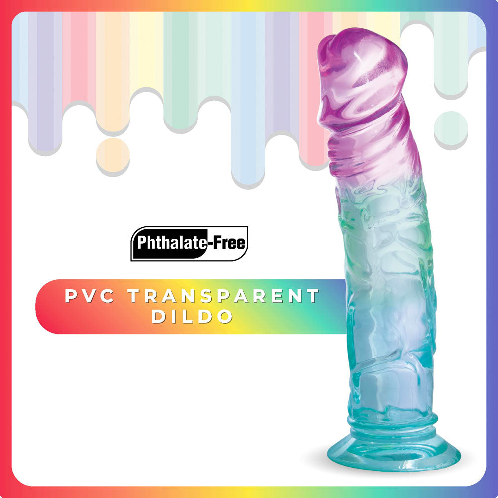 Jellido PVC Translucent Colour Dildo 18cm