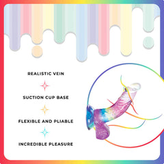 Jellido PVC Translucent Colour Curved Dildo 14cm